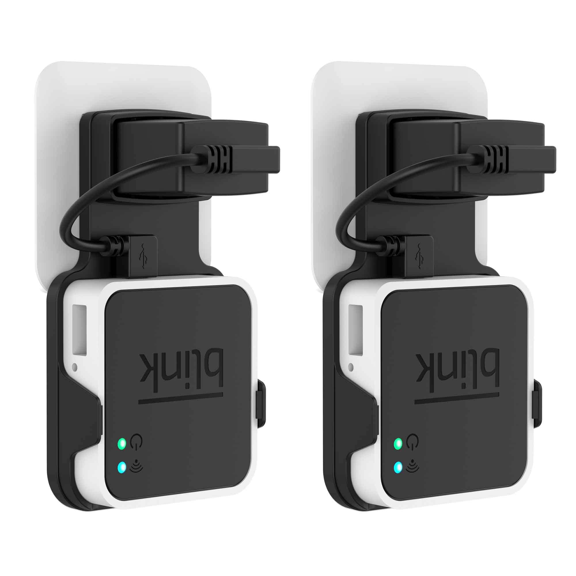 Wall Mount for Blink Sync Module 2 - Home Security Camera System Holder for Blink Indoor and Outdoor Use, No Messy Cables (Black 2 Pack)