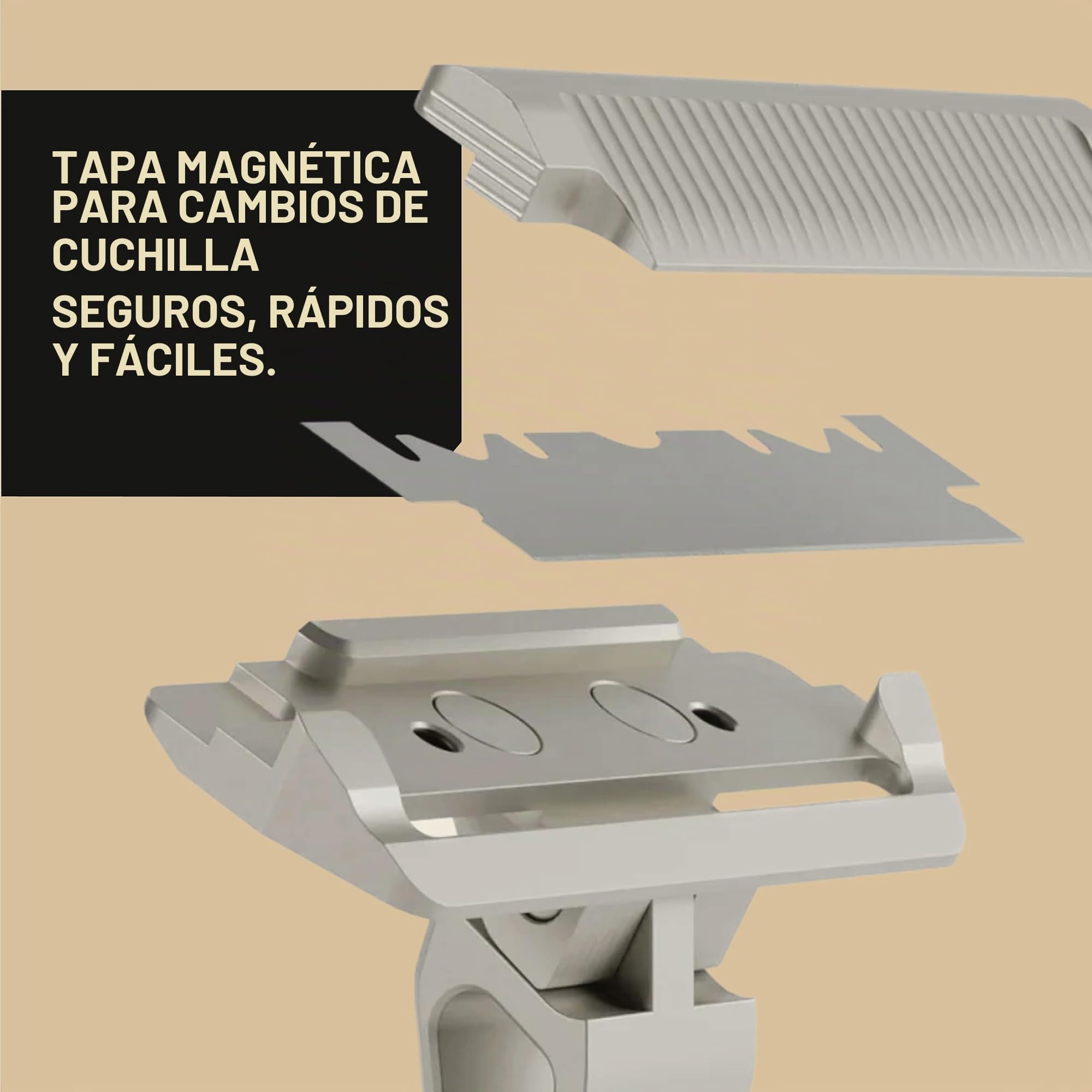 PROOF Select - Maquinilla de afeitar giratoria, fabricada en USA, aluminio CNC, fácil reemplazo, incluye funda de viaje