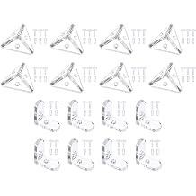 uxcell 8 Set Acrylic Corner Bracket L-Shaped and Triangle Corner Connector Joint Hanger Brace Brackets Transparent w/Snap for Reinforcement Connecting Furniture