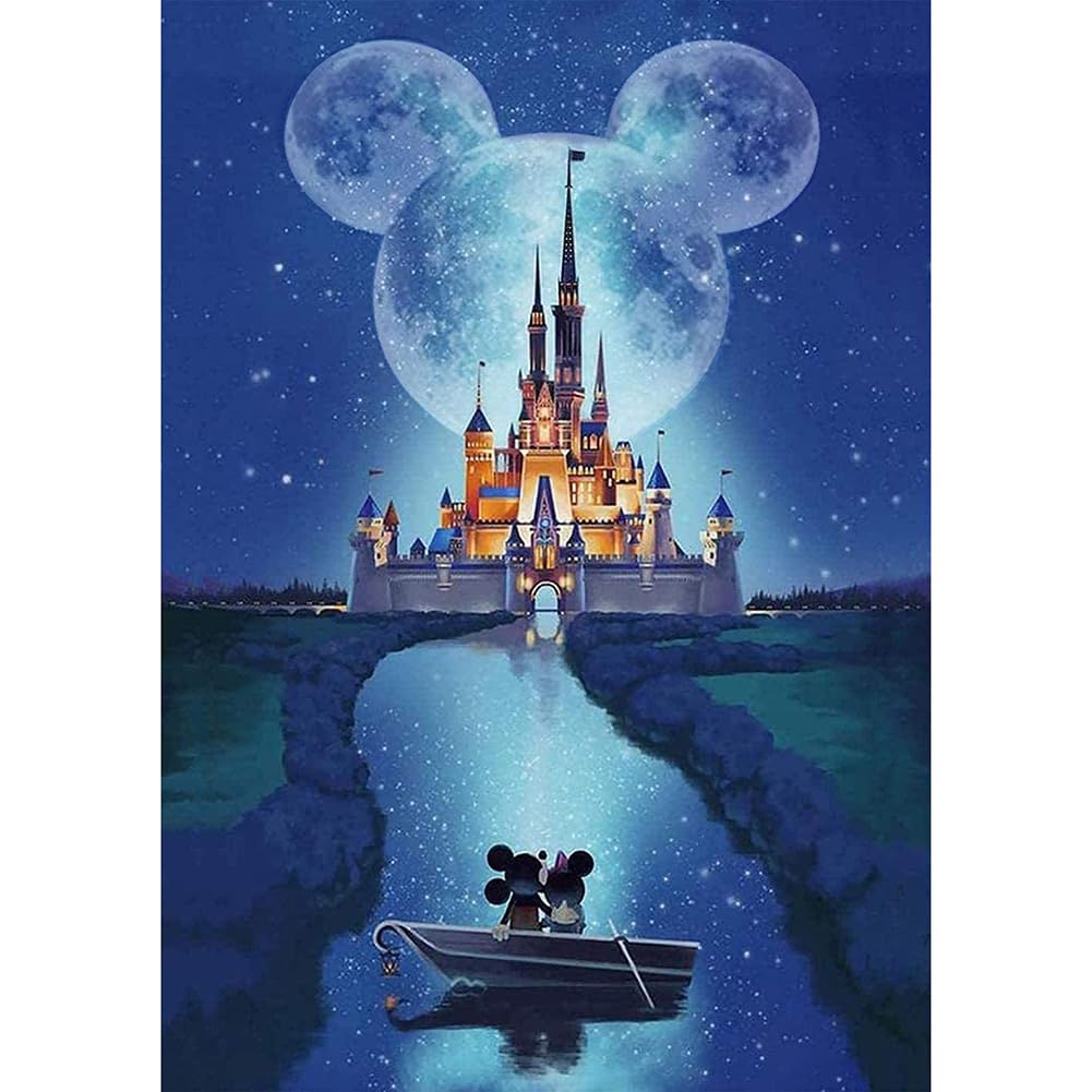Chilliyin 5D Diamond Painting Kits for Adults Beginners,Castle Diamond Art Kits DIY Full Round Drill Diamond Dot Gem Art Kits for Adults,Crafts for Decor 12x16 Inch