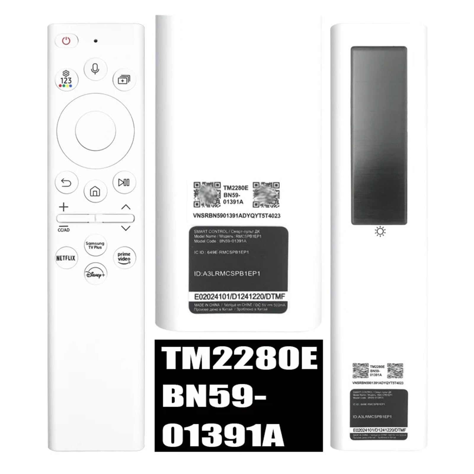 1 Unidad TM2280E TM2360E BN59-01391A 01357C/E/J 01385B/D 01432E/J Control Remoto Solar for televisores 2021 2023 4/8K Neo QLED HDR(BN59-01357E)