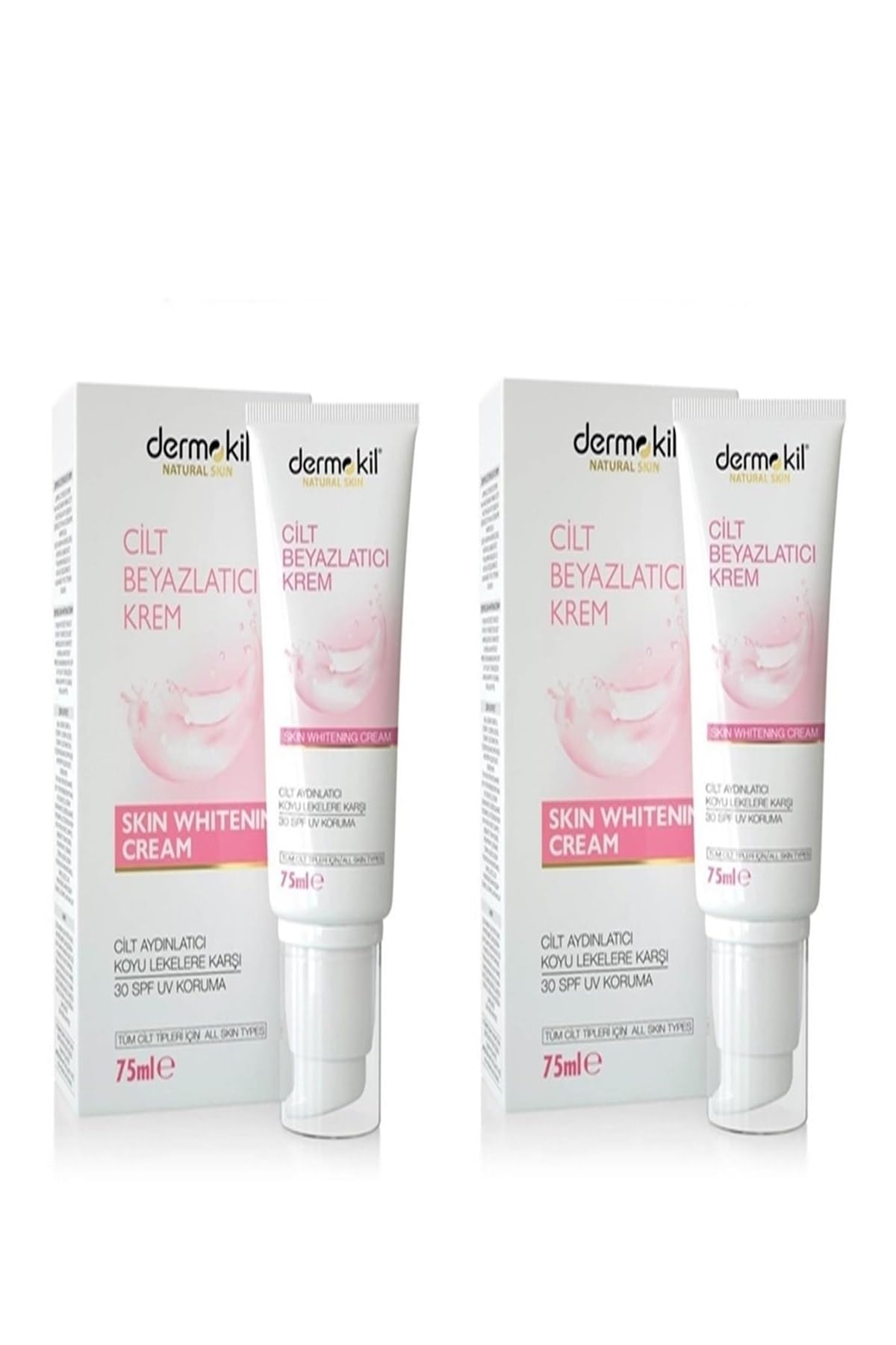 Dermokil Natural Cilt Beyazlatıcı Krem, 75 ml x 2 Adet, SPF 30