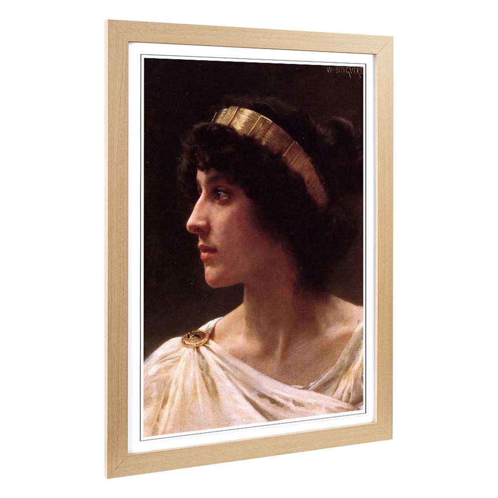 Big Box Art Framed Print of William Adolphe Bouguereau Irene Design | Wall Art Picture | Home Decor for Kitchen, Living Room, Bedroom, Hallway, Oak, A2 / 24.5x18 Inch / 62x45cm