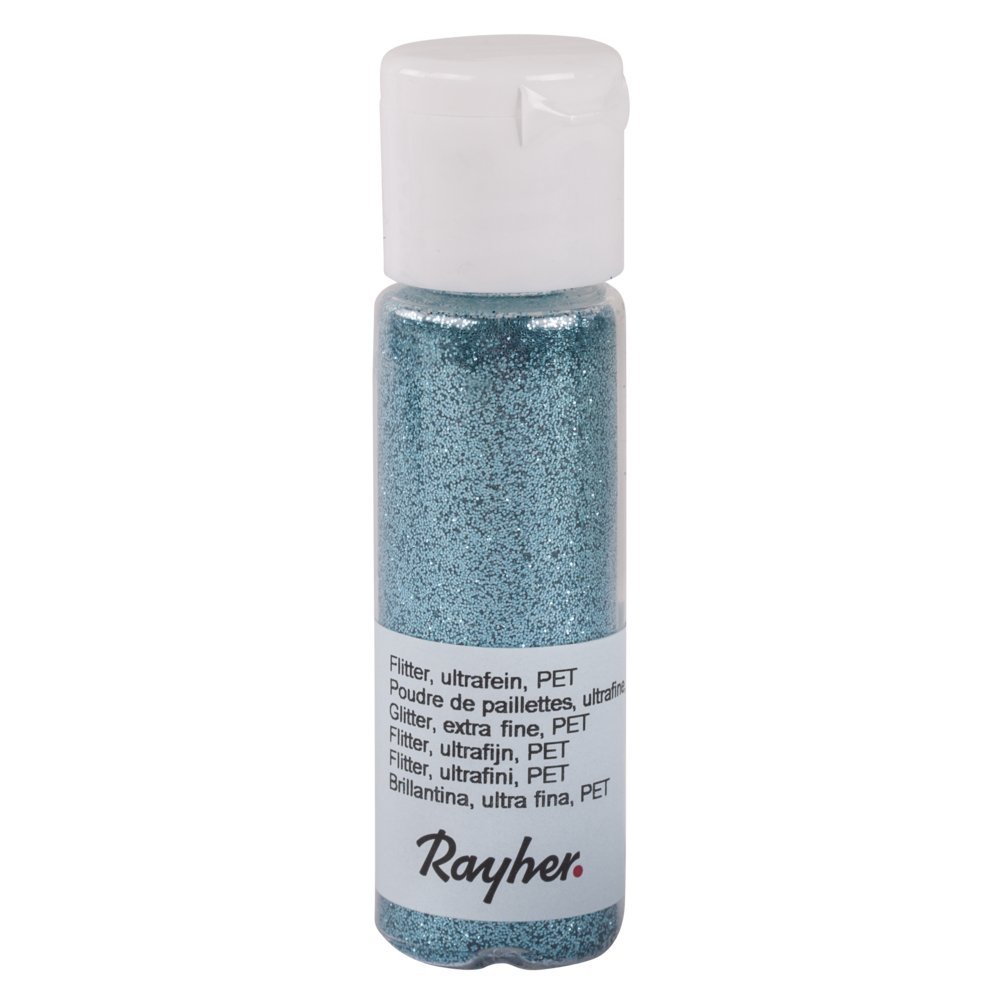 RAYHER 39420390 Glitter Ultra Fine PET Small FlÃ ¤ Schchen 20 ml Lagoon