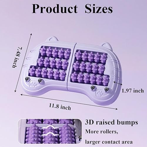 Miniatura 2 de Rodillo de masaje de doble pie desmontable mejorado, terapia de acupresión 2 en 1 para fascitis plantar y alivio del dolor, herramienta de