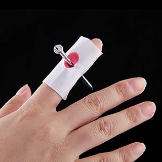 Toyvian Scary Prank Toys Funny Prank Prop Horrific Toys, Prank Toys Fake Nail Through Finger Trick for April Fool Carnival Kids Party Halloween Bloody Finger Parts
