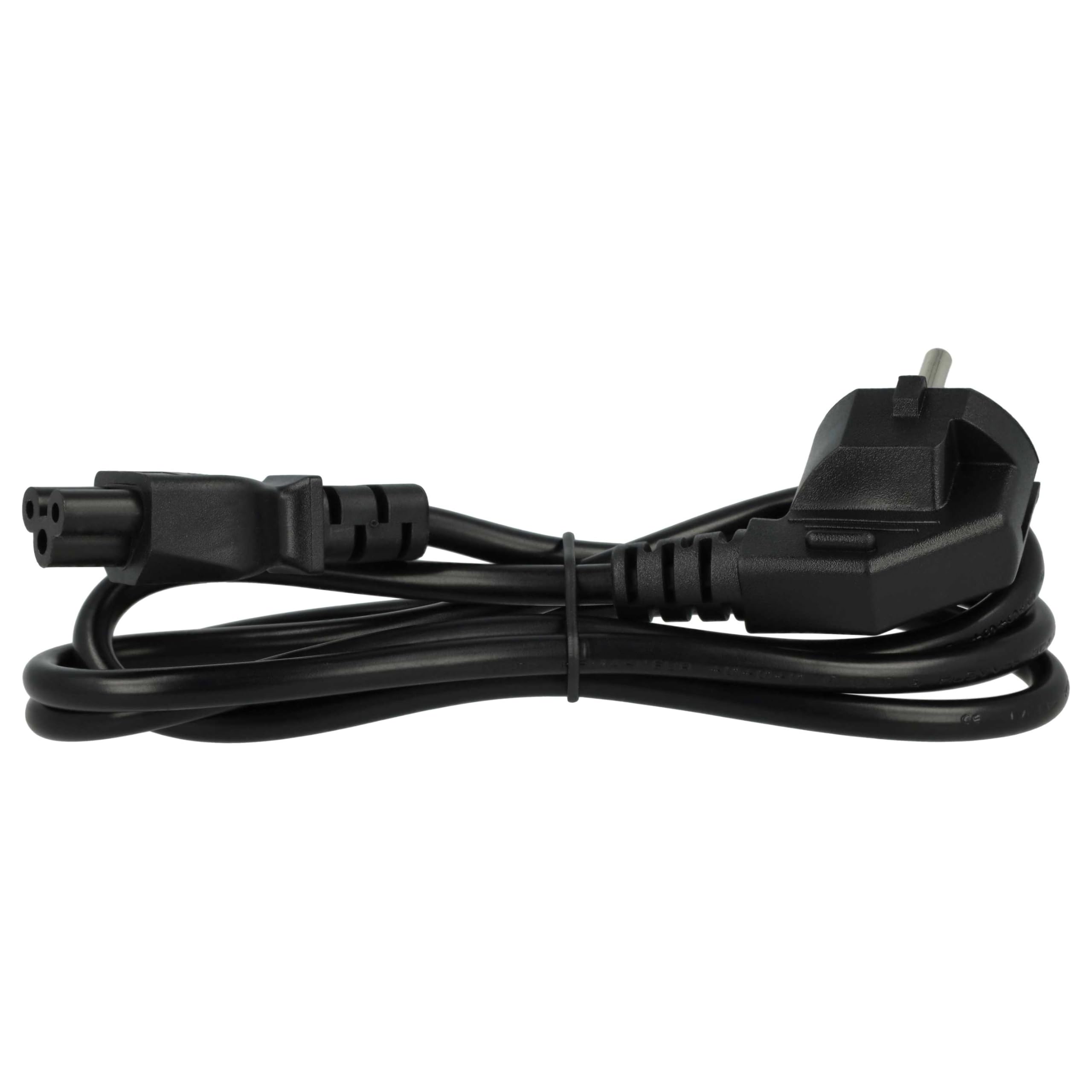 vhbw 5X Cable Clavija (m) de Seguridad para Dispositivos IEC por ej. PC Monitor Ordenador Impresora Robot Aspirador - C5 Hoja de trébol (h), 1,2 m
