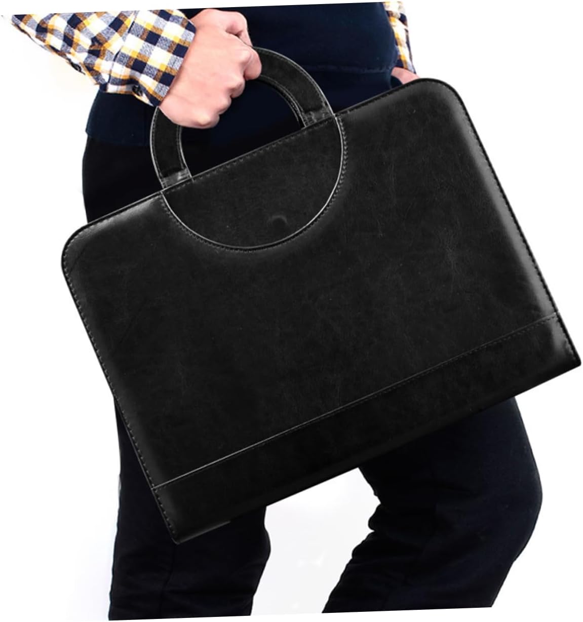 ARTIBETTER Portable Business Portfolio Zipper Closure Multi-Pocket Calculator Office Folder Document Organizer for Travel