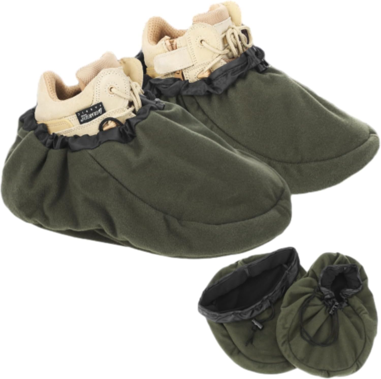 Insulated Boot Covers for Hunting Fishing Outdoor, Fleece Feet Warmer with Adjustable Drawstring and Interlayer for Heating Pads