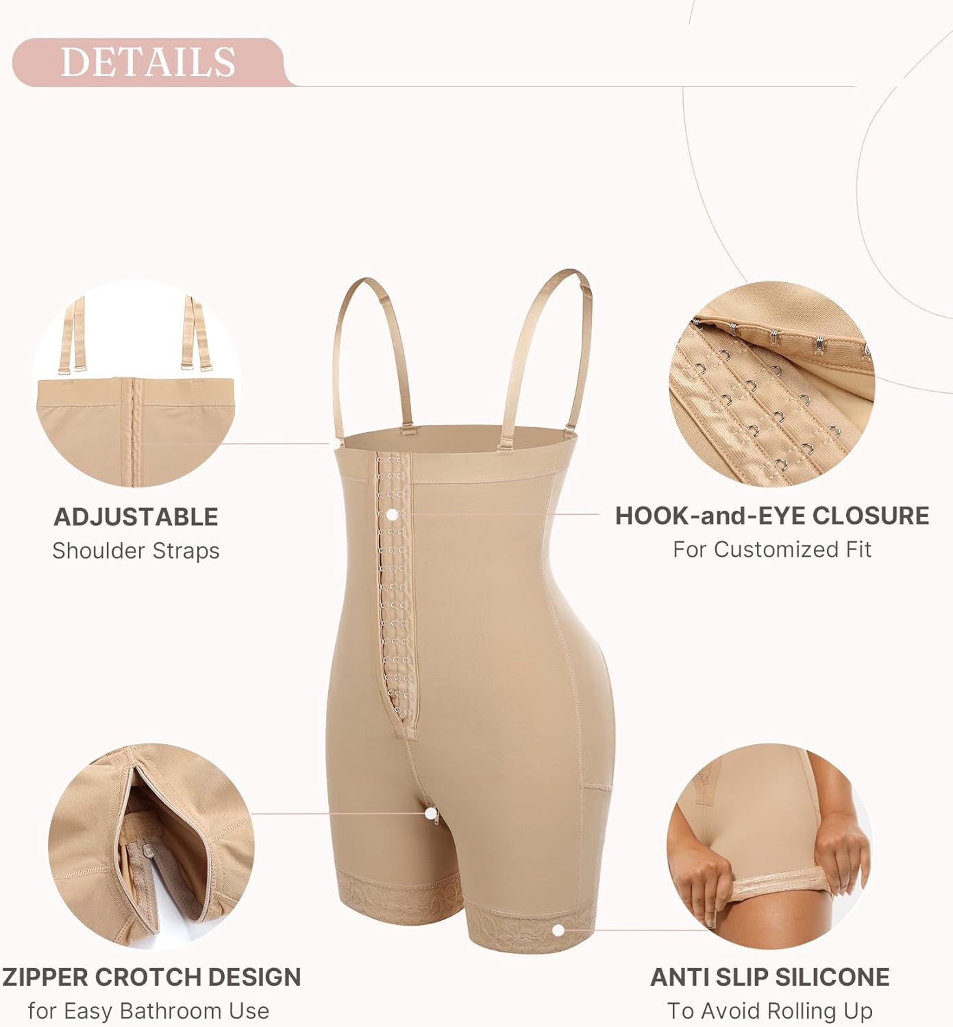 FeelinGirl Fajas Colombianas Shapewear for Women Post Surgery Compression Garment Tummy Control Shaper with Zipper Crotch - Image 4