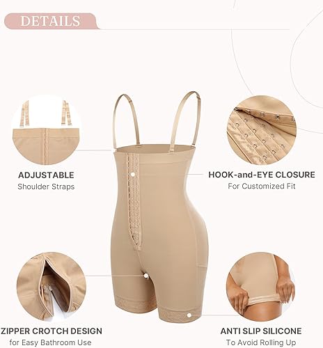 Miniatura 4 de FeelinGirl Fajas colombianas moldeadoras para mujer poscirugía de compresión para control de abdomen con cremallera en la entrepierna