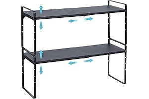 2-Pack Stackable Big Shelves for Kitchen Cabinet Pantry