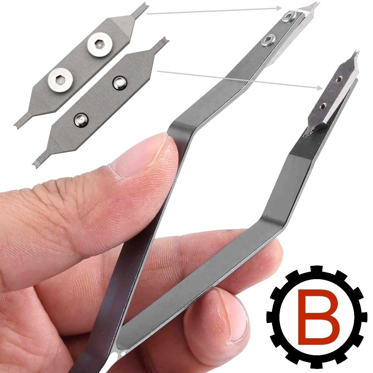 Pinze a molla 7825-S con forchette da 1,2 mm – Pinze a molla per smontare e montare cinturini in metallo per orologi da polso