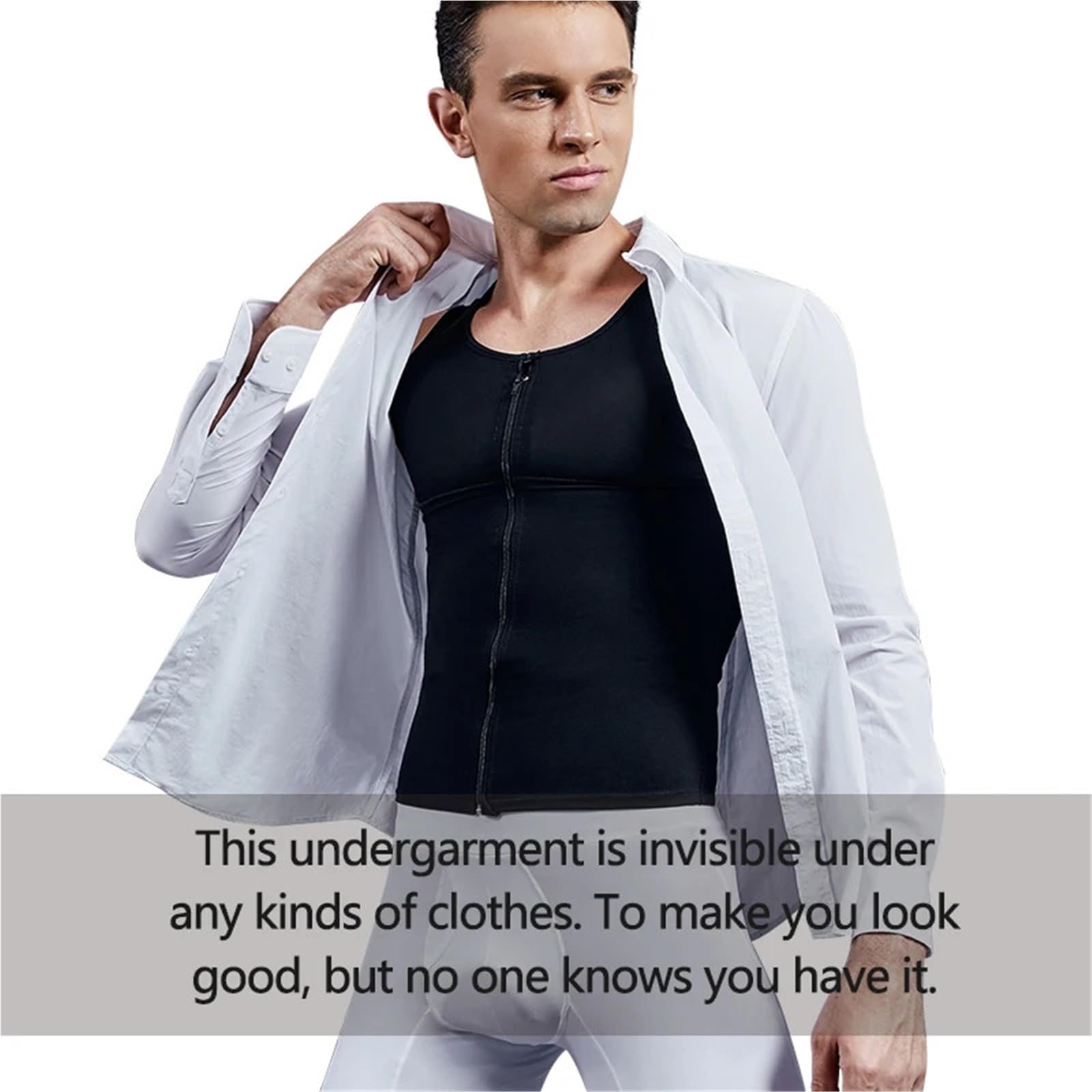 Prendas Moldeadoras Hombre Camiseta Moldeadora de compresión for Hombre, Control Abdomen, Faja Reductora, Camiseta sin Mangas, for Reducir la ginecomastia