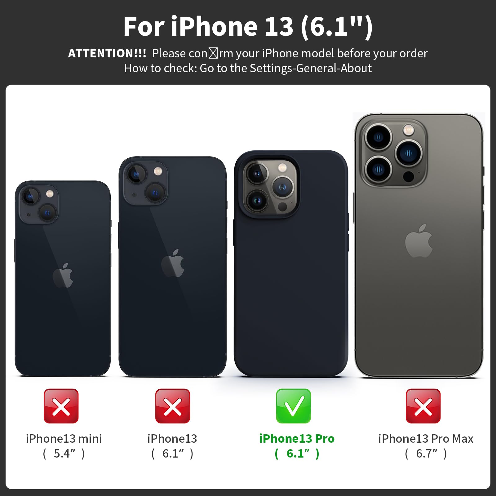 TIIXXE Silicone Case Compatible with iPhone 13 PRO Case Soft Ultra Slim Protective Shockproof Liquid Silicone Phone Case,Anti-Scratch Microfiber Lining - Image 2