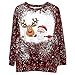 Tops pour Femme Moelleux T_Shirt Tie Dye Cintrée A-Line Christmas Tee-Shirt pour Femme Col Rond Date Manches Longues Polyester Tendance