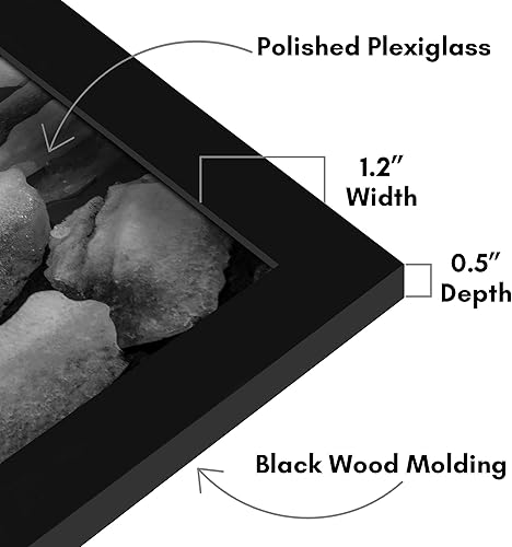 Miniatura 3 de Americanflat Marco para póster con marco de madera de ingeniería y cubierta de plexiglás pulido, formatos horizontal y vertical para pared, 25 x 35
