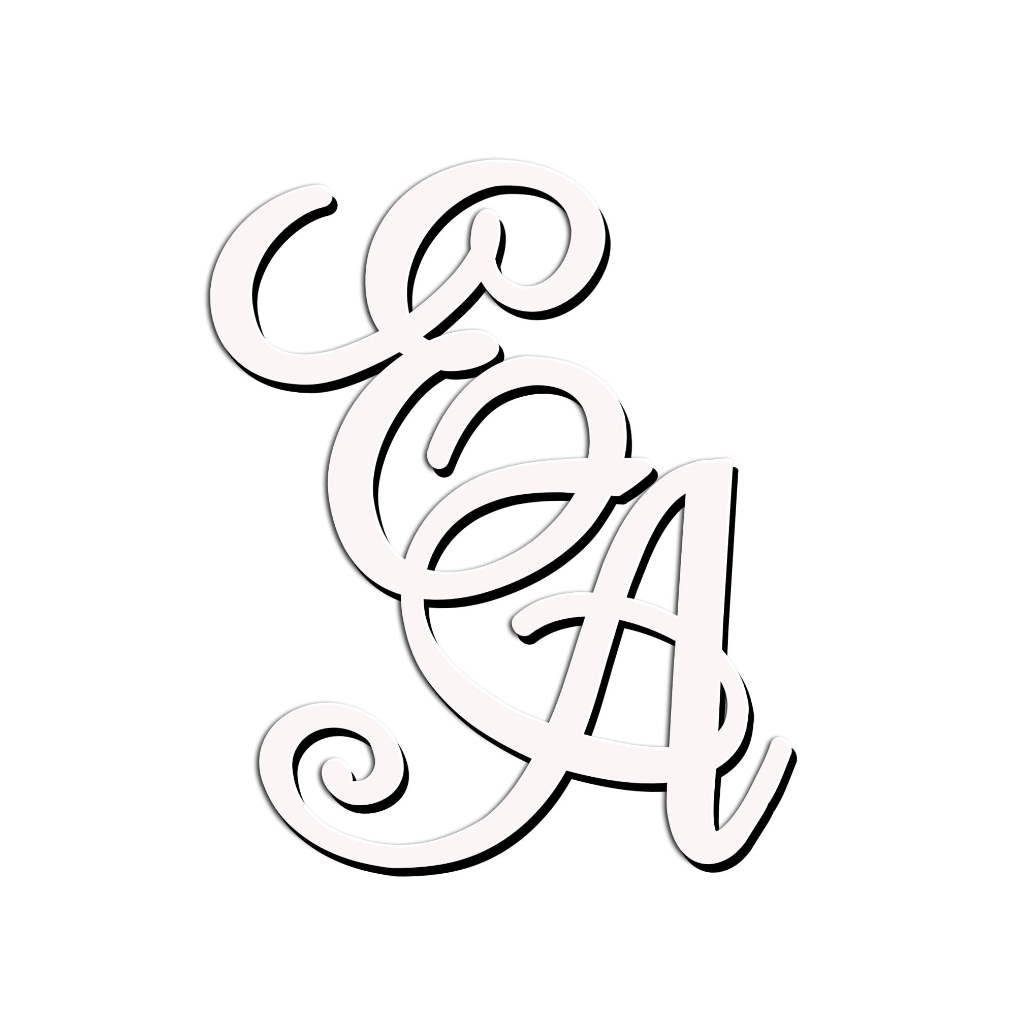 World of Sparkles | Personalized Initials Wedding Celebration Cake Charm Acrylic 3mm Thick and Classy - 3" 4" 5" 6" (White) 5inch