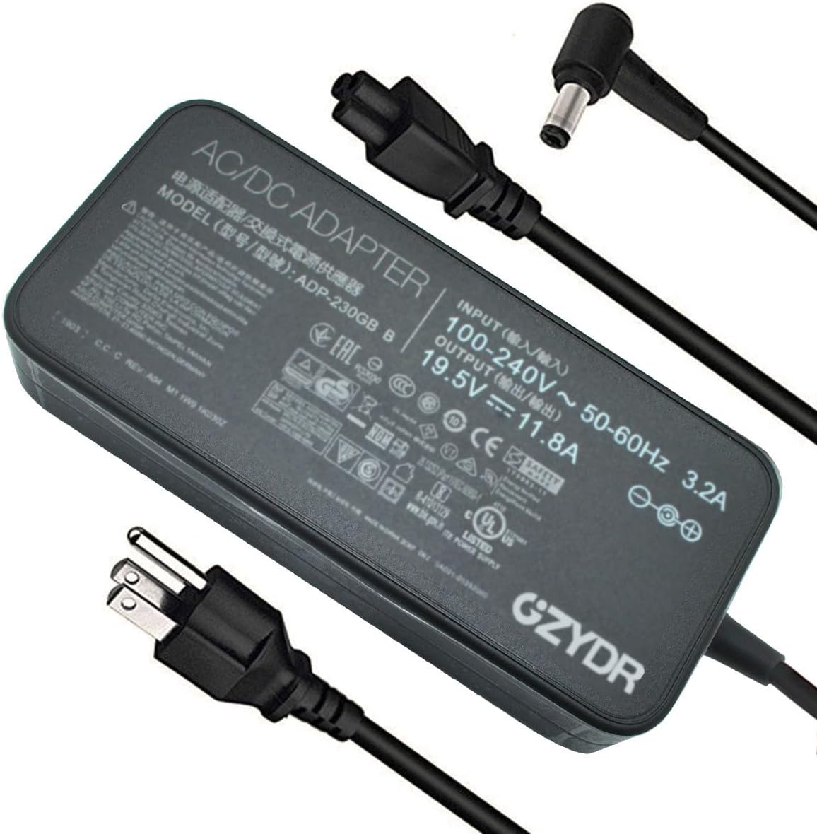 New 230W 19.5V 11.8A AC Charger for Asus ROG Zephyrus S GX701GX GX701GW GX701GV ROG Strix Scar II GL704GM-DH74 GL703GM-DS74 ADP-230GB B Gaming Laptop