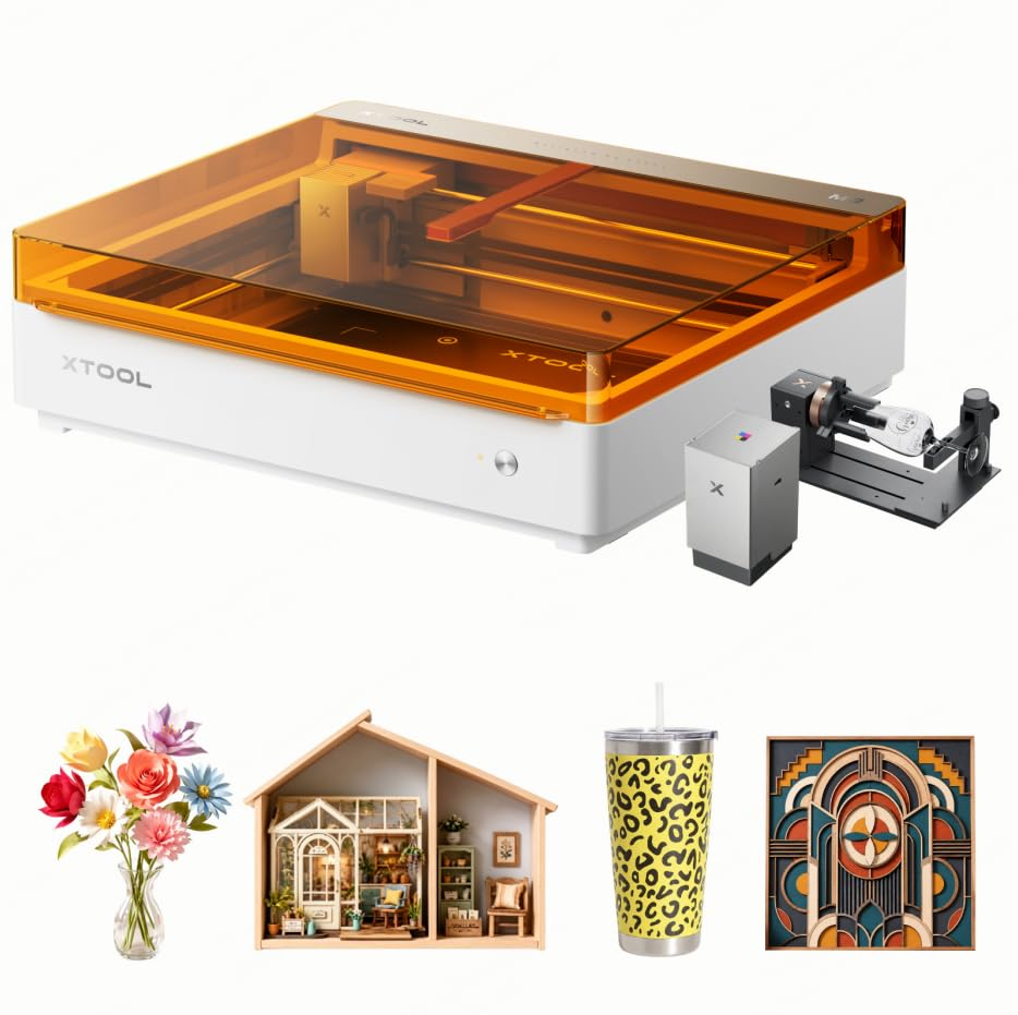 xTool M2 Laser Graviermaschine mit Dual-Kamera, Klasse 1 Sicherheits Lasergravur, Laser Cutter für Home DIY Basteln auf Holz, Leder, Filz, Stoff & Papier