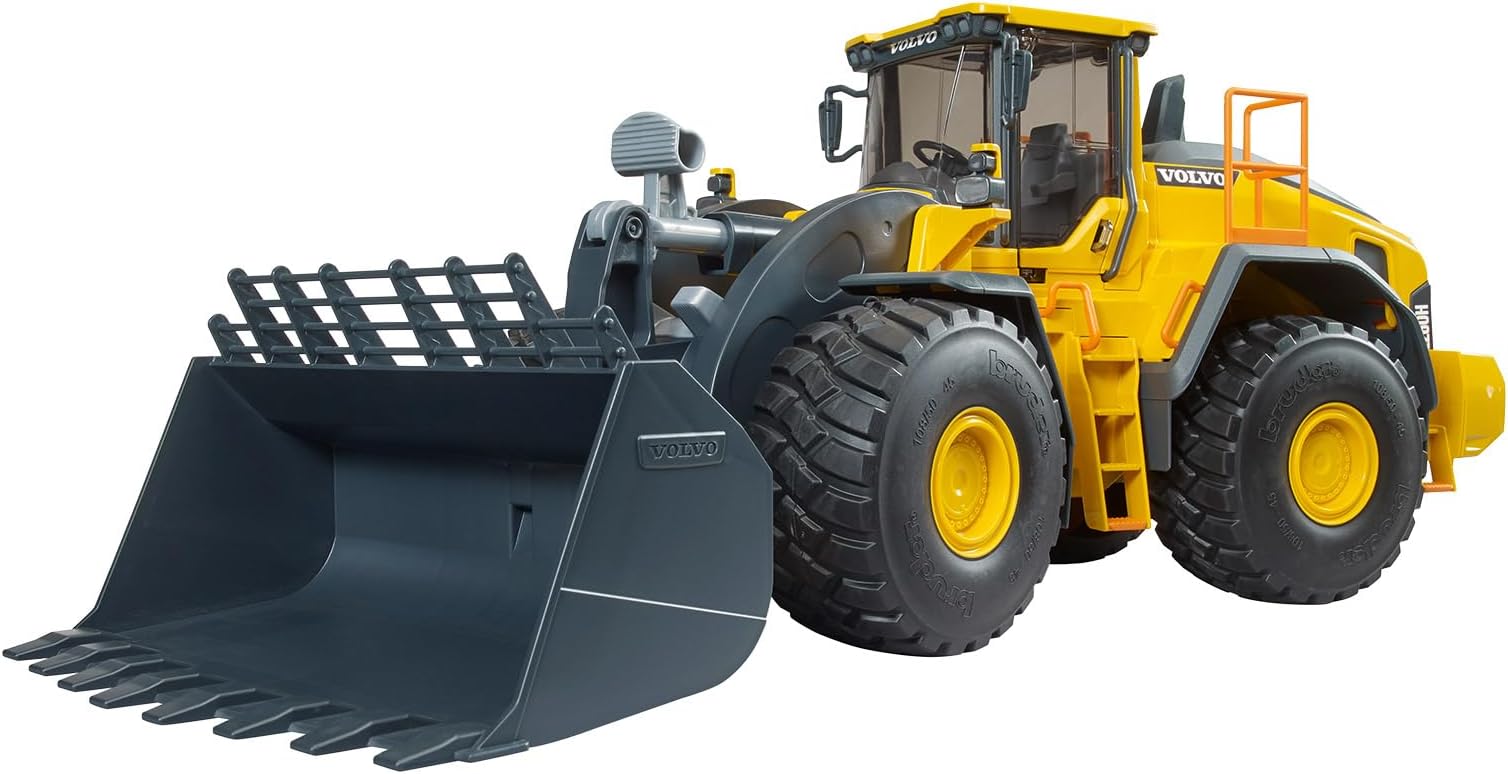Bruder 02458 Volvo L260H Wheel Loader – 1:16 Scale Heavy‑Duty Construction Loader with Movable Boom & Bucket, Articulated Steering, | Compatible with Bruder Implements & bWorld Accessories | Ages 3+
