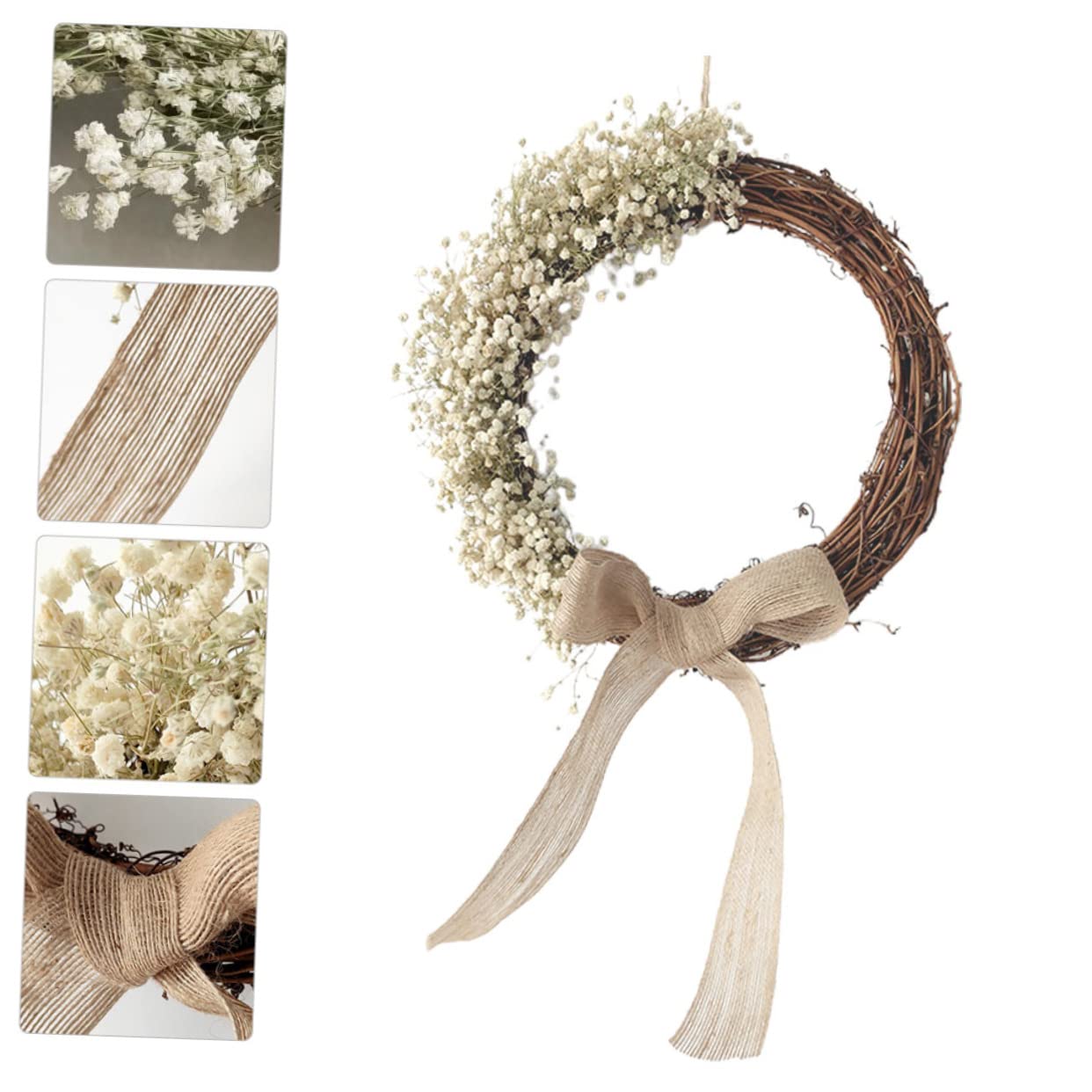 TOPBATHY 3 STK Atem Girlande des Babys Dekoriert Künstlicher Hängender Kranz Aus Rattan Hochzeitsgirlande Kranz Künstlicher Trockenblumenkranz Hochzeit Blumenanhänger Tür Getrocknete Blumen