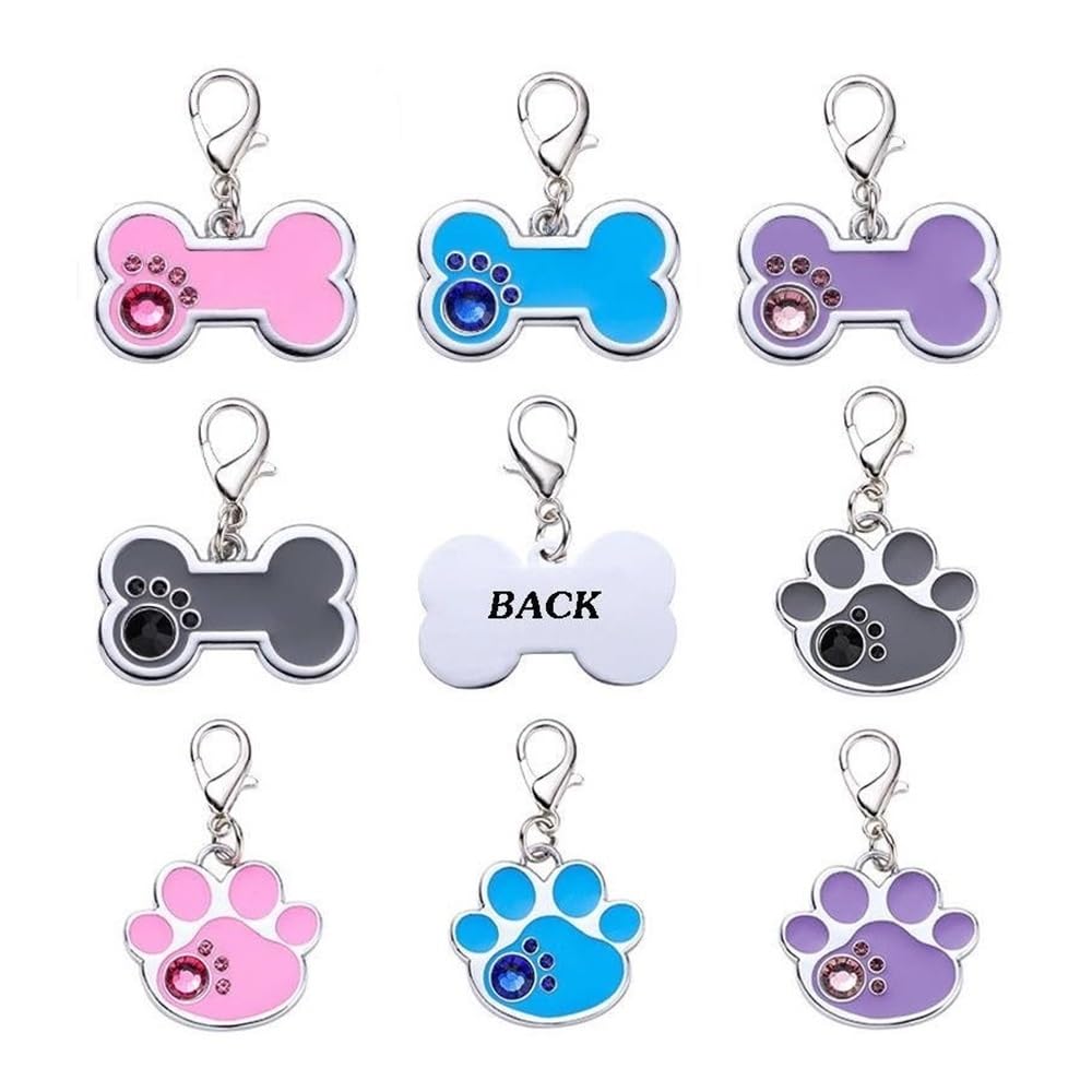 Médaille d'identification pour chien et chat - Avec nom - Personnalisable - Accessoires de cou - Chiot - Gravure personnalisée