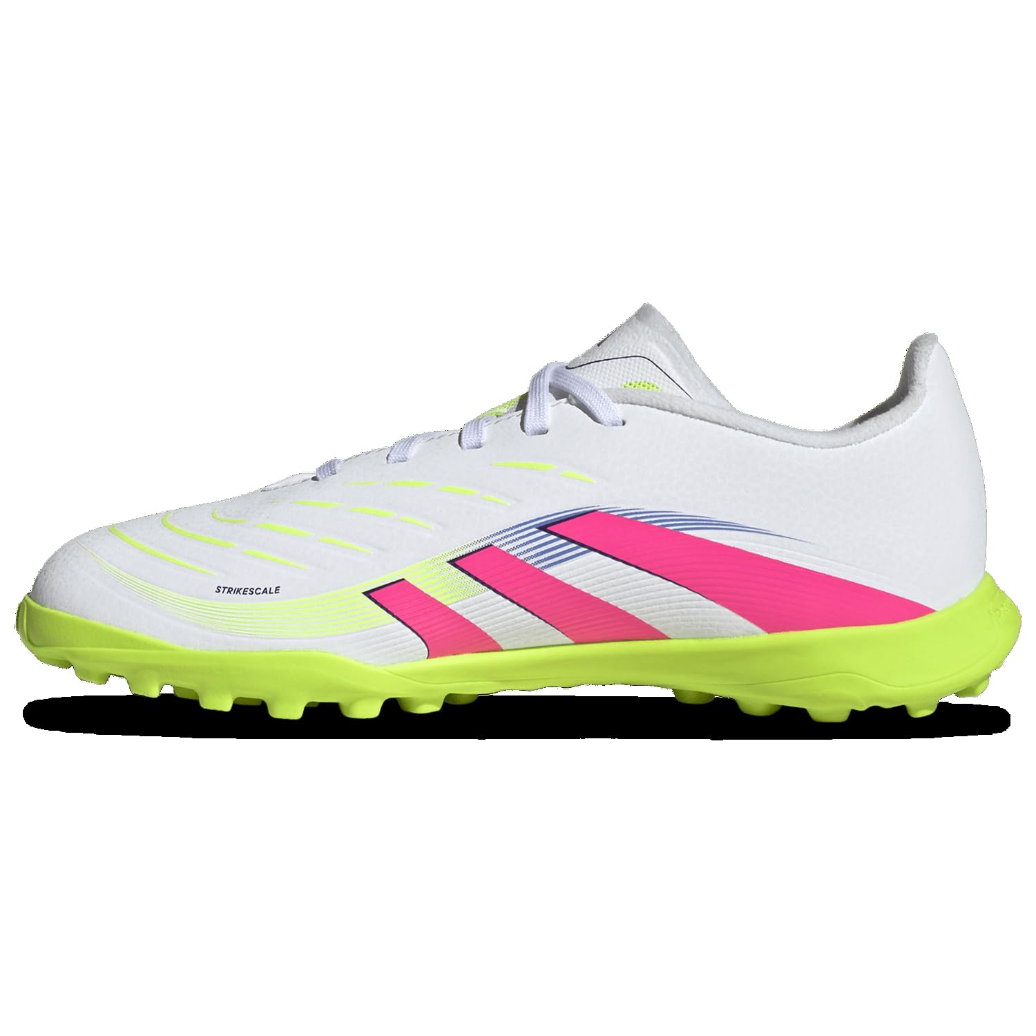 adidas League Predator Turf Soccer Cleats (Little Big Kid) Sneaker, White/Lucid Pink/Lucid Lemon, 4.5 US Unisex