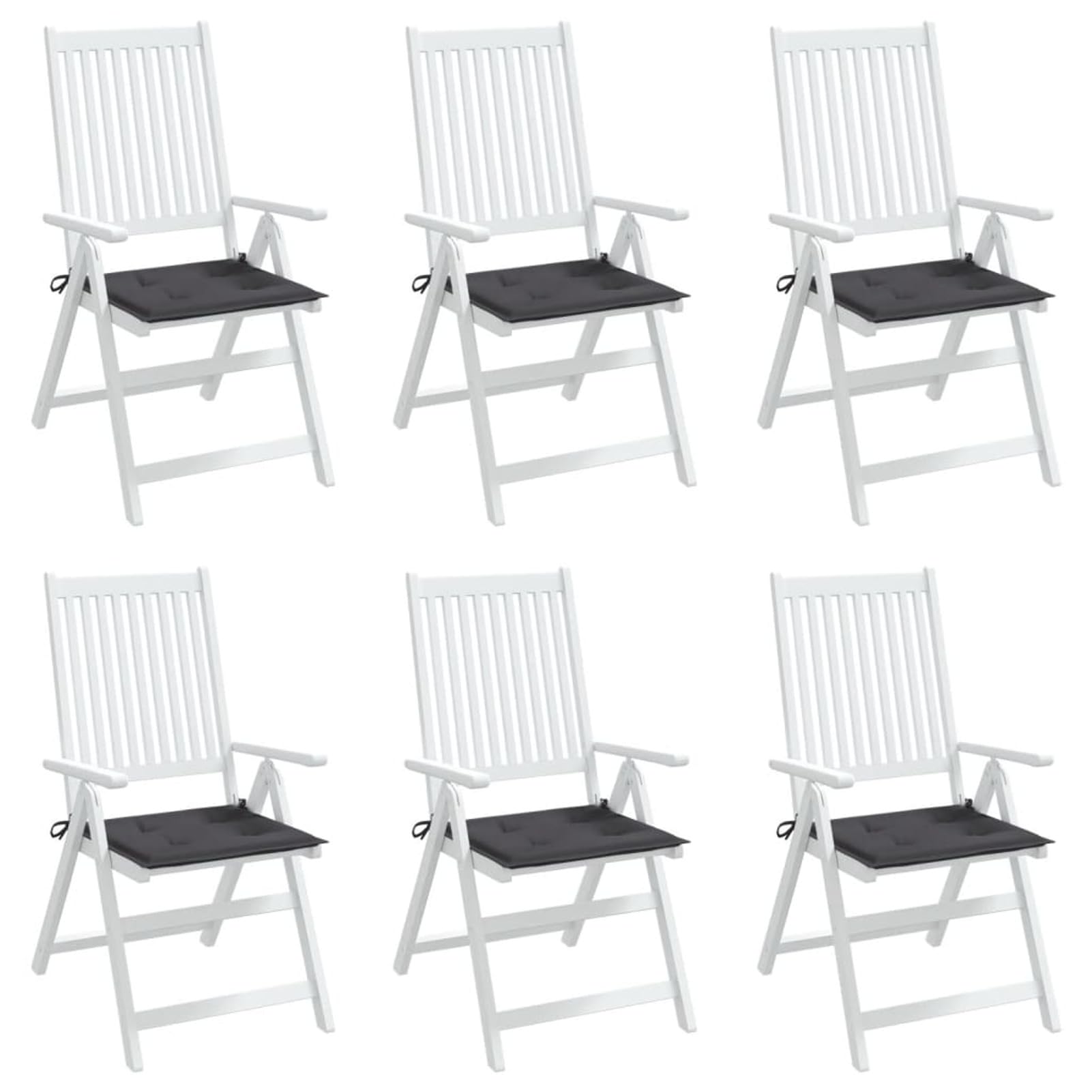 LAPOOH Cojines sillas de jardín 6 uds Tela Oxford Antracita 40x40x3 cm, Cojines para Butacas De Jardin, Cojines Sillas Cocina, Cojines para Sillas De Terraza, Cojin Silla Exterior