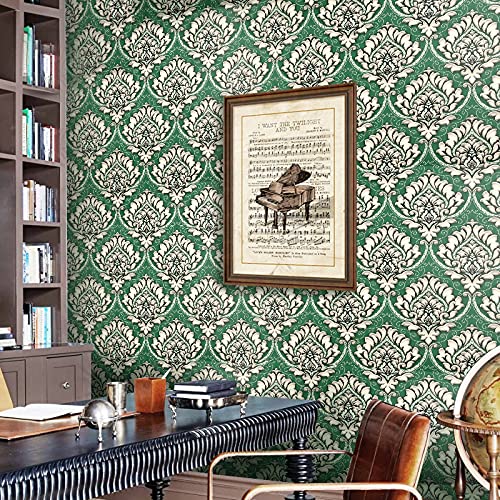 VI COLLECTIONS Damask in Green Background Self Adhesive Wallpaper (400 cm x 45 cm) (B09BG7W9P3) Amazon Price History, Amazon Price Tracker