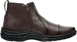 Botina Bota Masculina Confortável Zíper Couro Legímo 7030