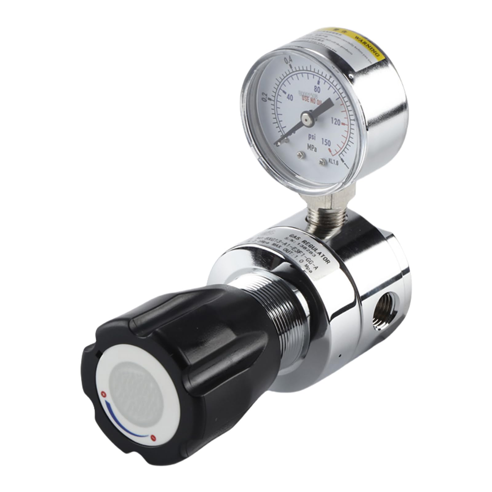 Regulador de gas, regulador de línea de dos etapas, presión de entrada 2,5 MPa, manómetro de 1,6 KL, interfaz de cilindro G5/8, rosca interna NPT1/4, adecuado para hidrógeno y oxígeno