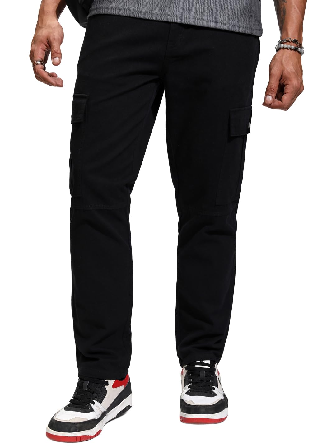 highlander Men's Straight Fit | Cargo Trousers | Classic & Functional | Multiple Pockets | Everyday Comfort | Trouser for Men | Men Trousers-picture-28