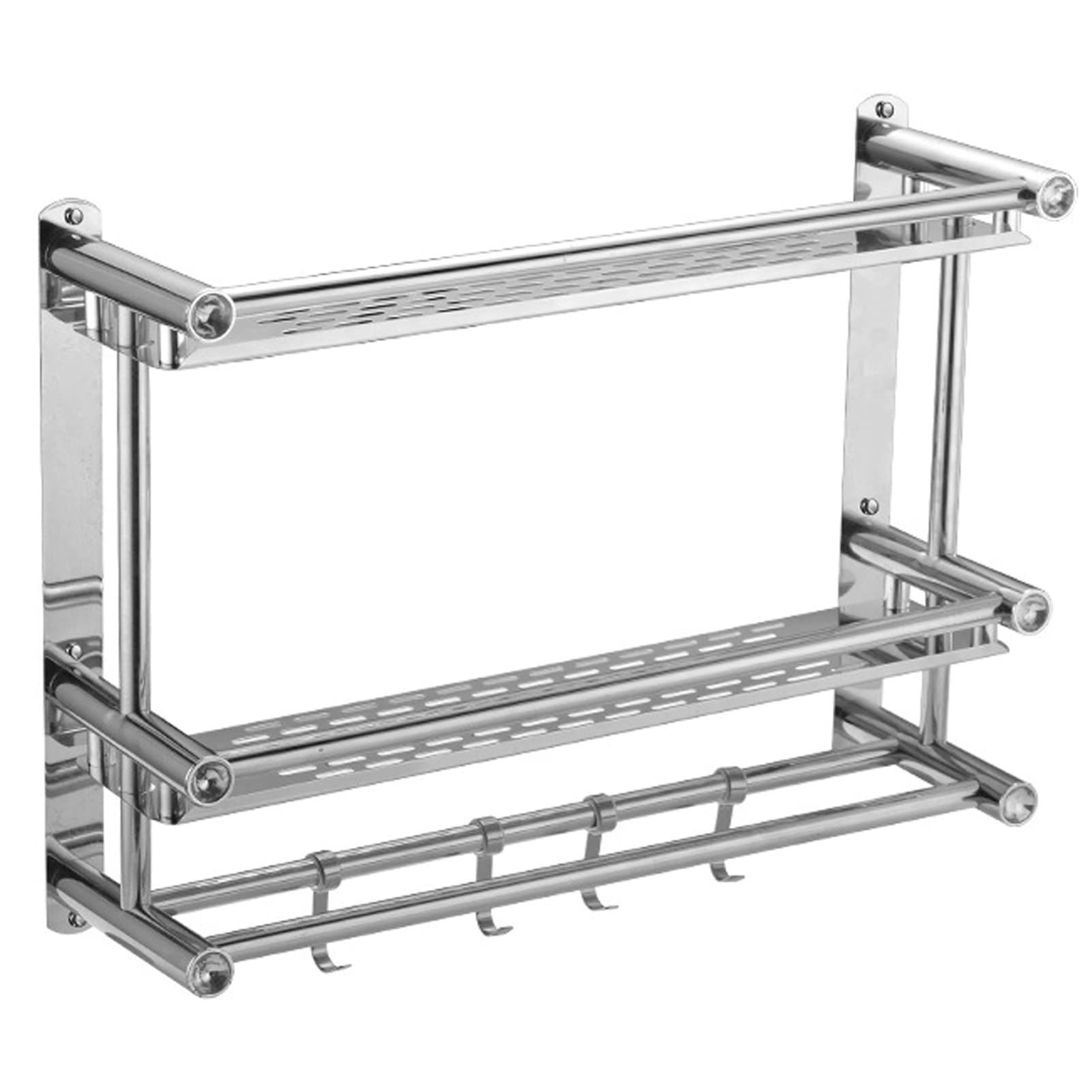 Barre porte-serviettes murale en acier inox pour salle de bain et cuisine contemporaine