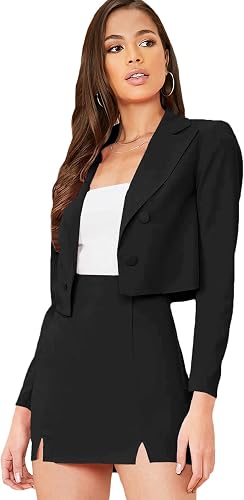 Lapel Collar Double Breasted Blazer 