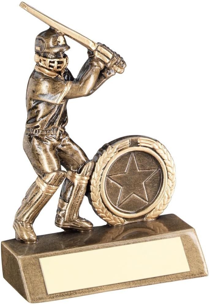 Discounted Trophies Personalised Engraved Hopkins Mini Cricket Batsman Trophy Free Engraving