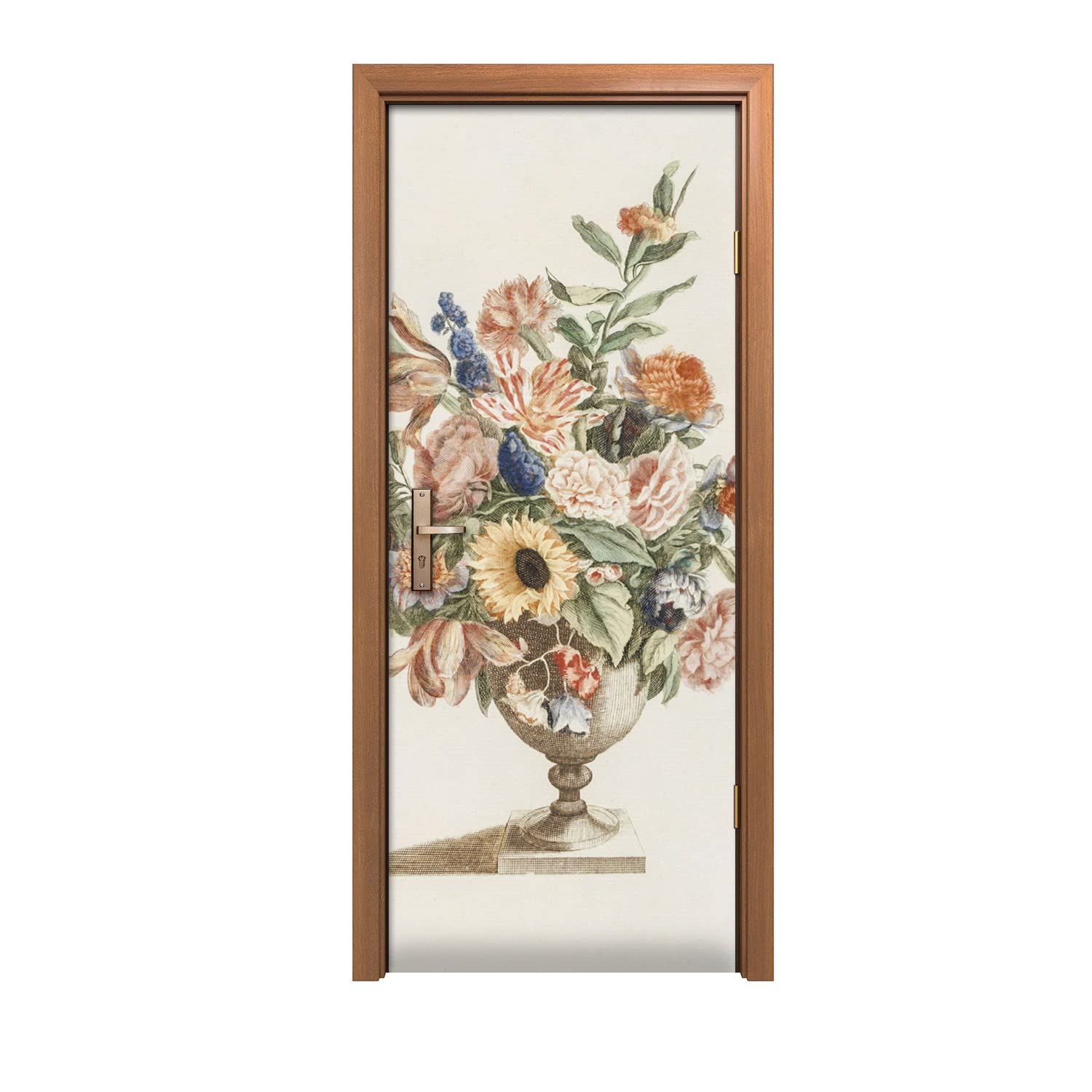 Autocollant de porte 80x200cm Fleurs de plantes | Décoration murale Coloray