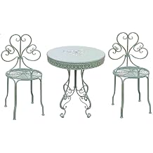 Folding Bistro 3-pc Table and Chairs Set,Rust-Resistant Patio Bistro Set Antique Finish, Weather Resistant Patio Table and Chairs,for Garden, Park,Yard, Patio, PorchGreen
