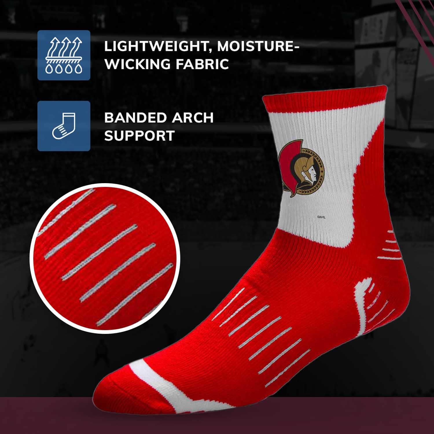 For Bare Feet NHL Adult Surge Team Mascot Mens and Womens Quarter Socks