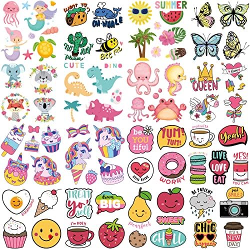 Qpout 16 Sheets Cartoon Stickers for Youngsters, Tattoos Stickers for Boys Ladies, Multifunctional Stickers for Physique, Scrapbooks, Ingesting Glasses, Faculty Bag, Stationery Field