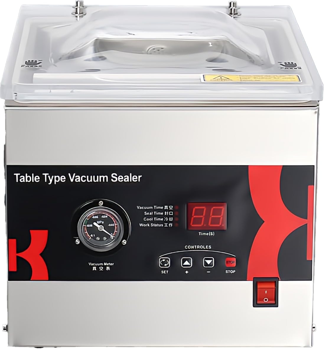 Berger & Schröter | Kammer Vakuumgerät Vakuumierer Vakuummaschine DZ-260-C Schweißnaht 71,6 Liter/Minute Unterdruckmanometer & Schweißautomatik, Silber