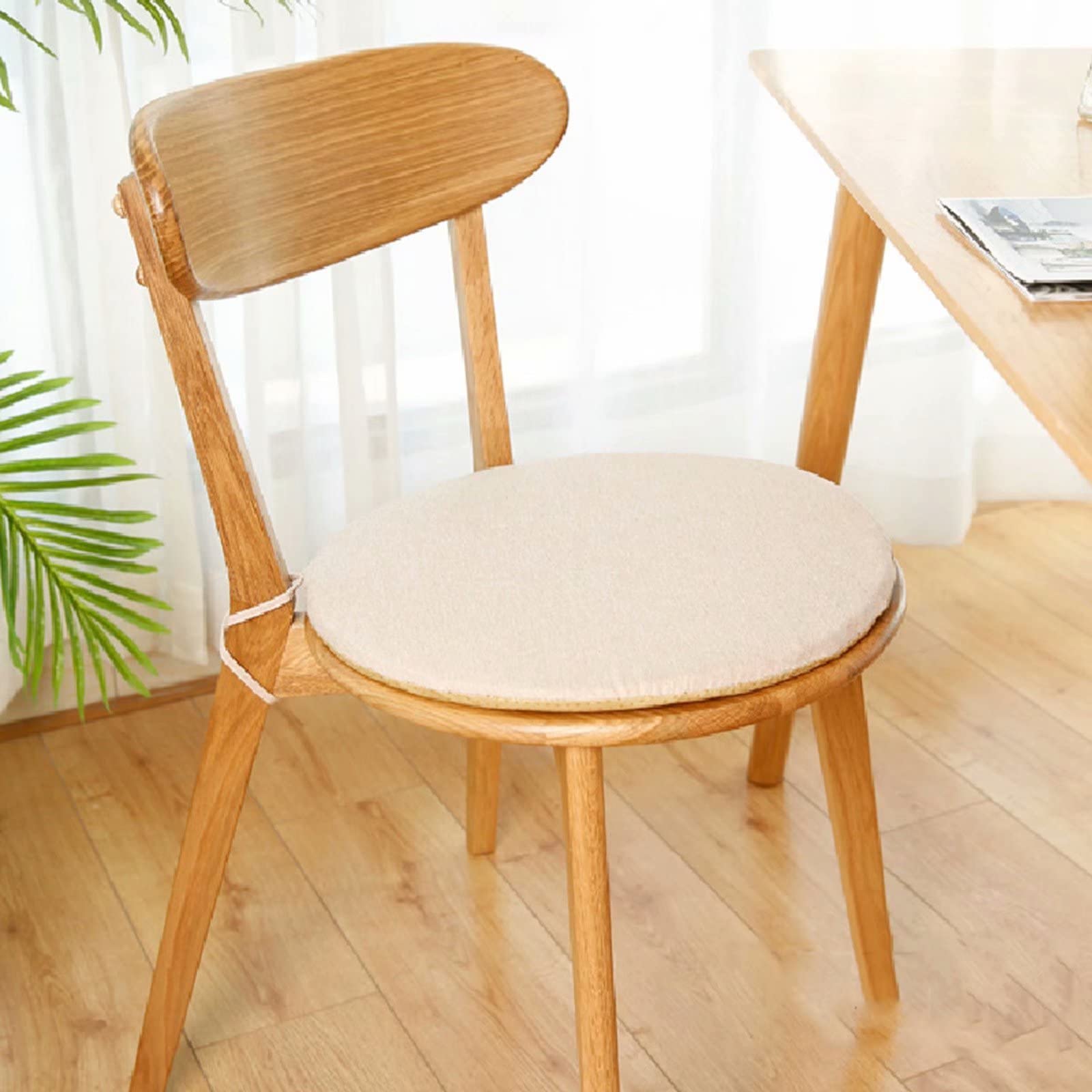 Galette De Chaise Ronde En Velours Côtelé - Diamètre 40 Cm, épaisseur 4 Cm, Antidérapante