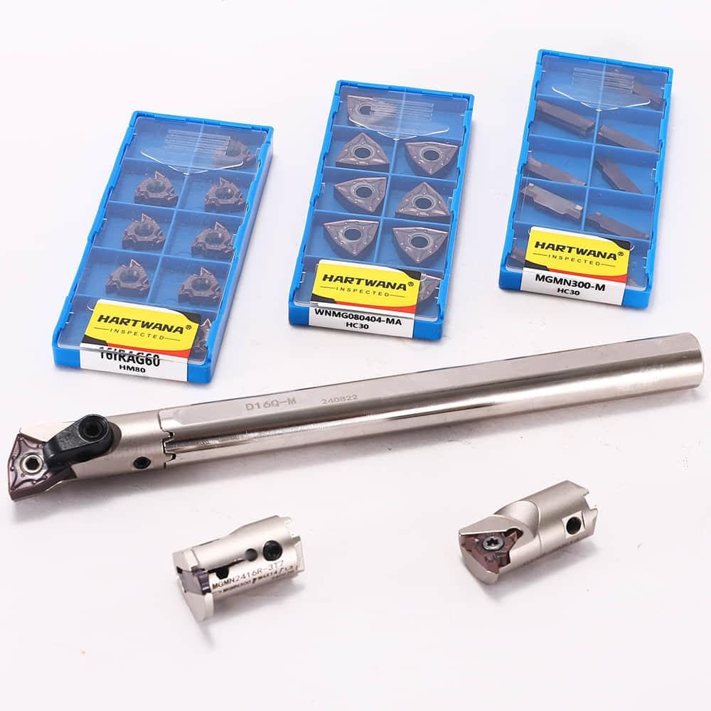 Lathe Turning Tools 3-in-1 Module Holder Boring Bar Threading & Grooving Inserts 30PCS