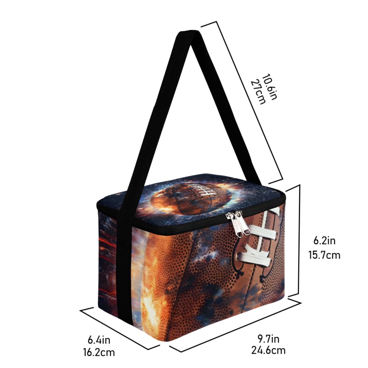 GzLeyigou Lunch Bags for Women Men 9 Cans,American Football Hot & Cold Food Delivery Bag Insulated Grocery Bag Insulated Lunch Box Cooler Bag for Office Work Picnic Beach