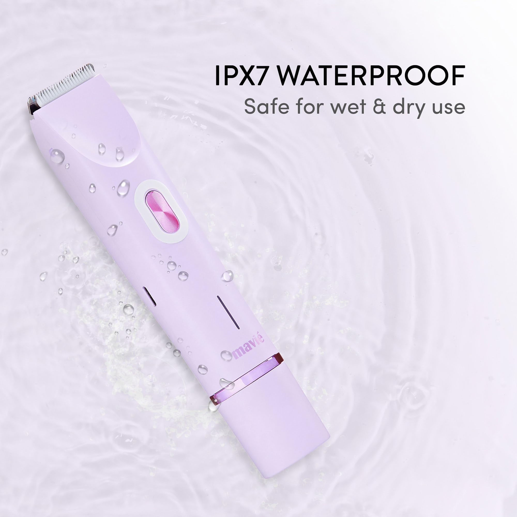 MAVIÉ Recortadora de bikini de doble cabeza para mujer, maquinilla de afeitar eléctrica para cara y cuerpo, herramienta de depilación indolora, cabezales de afeitado de precisión y cuerpo, recargable