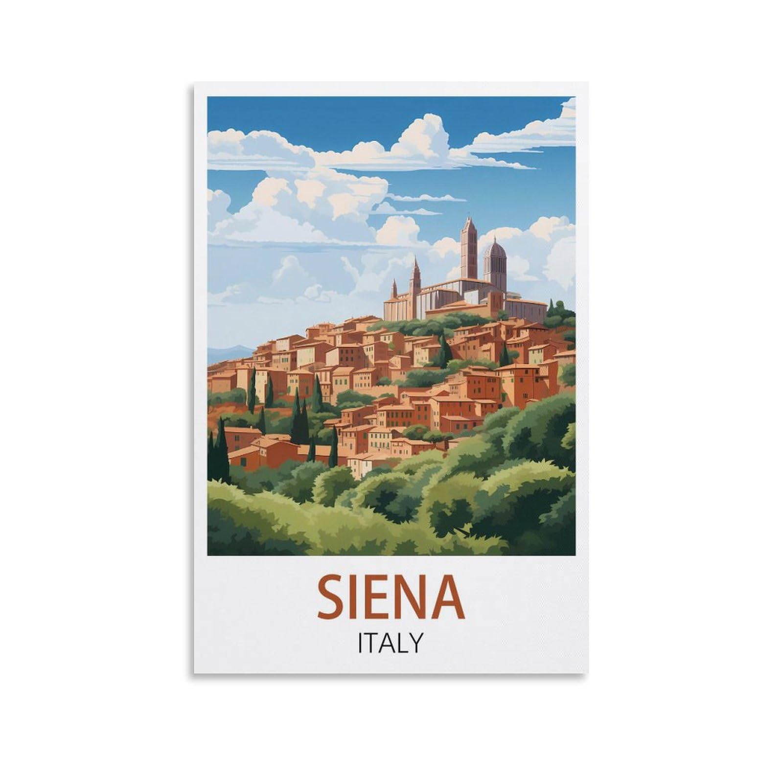 Losnabo Unframe-Style Siena Italy Vintage Travel Poster 08X12inch(20X30cm) Canvas Wall Poster And Art Picture Print Modern Home Bedroom Decor