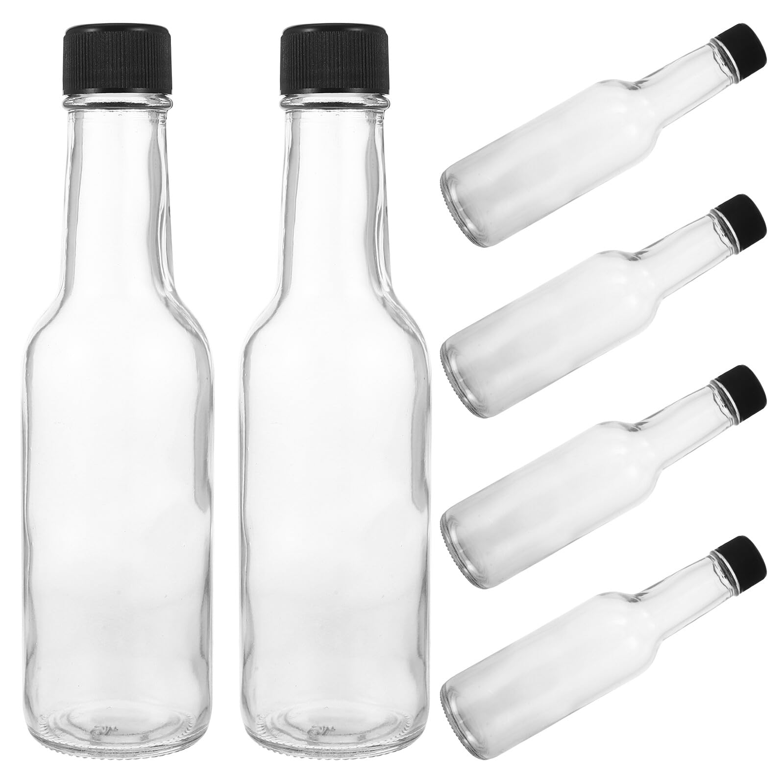 SHINEOFI Botellas de Condimentos de Vidrio 150 Ml Tapa, Recipientes para Salsa, Aptas para Picnic y Cocina, Juego de 6 Unidades, Almacenamiento Portátil para Ketchup y Aderezos