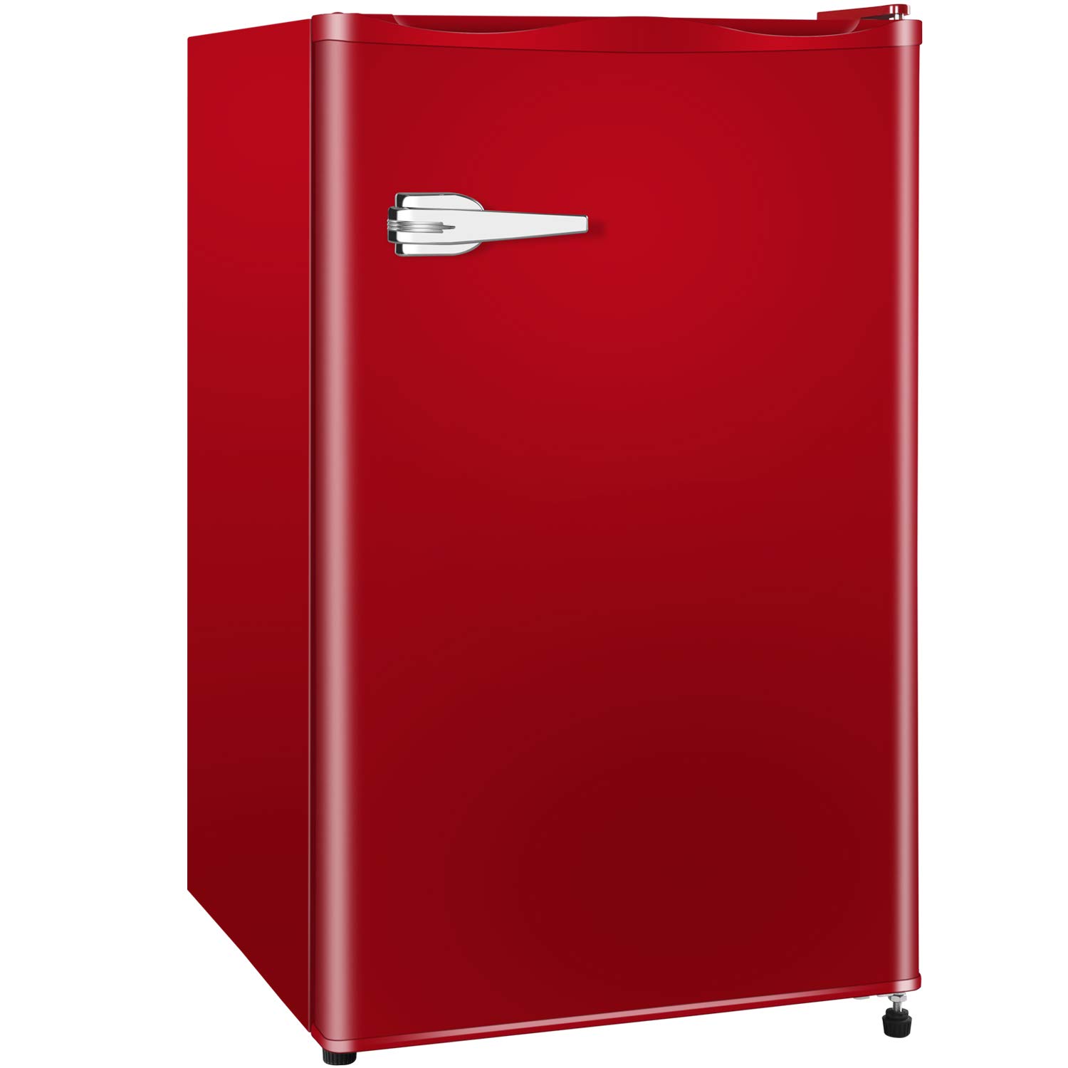 R.W.FLAME Mini Upright Freezer Compact Refrigerators - 3.0 Cu.ft Small stand up Freezer with Reversible Door for Home Office, Red