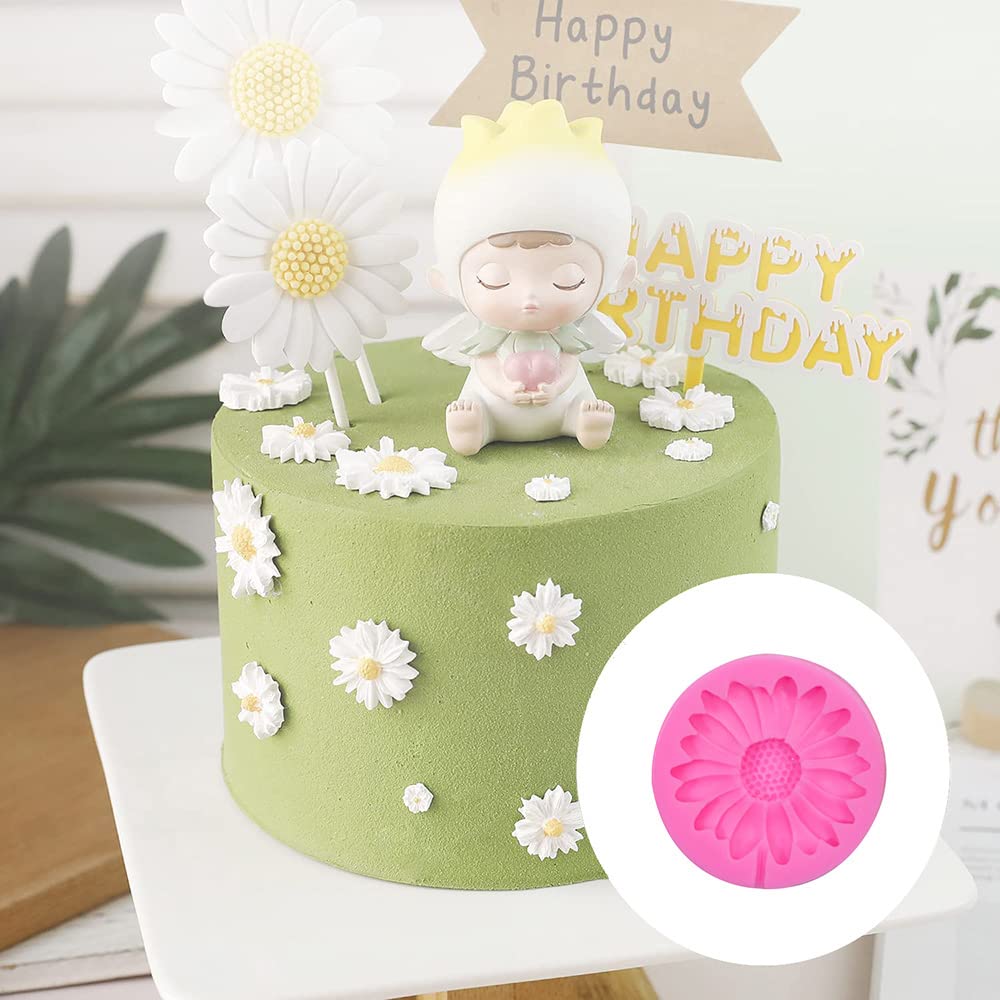 Stampo In Silicone Per Fondente, 3 Pezzi A Forma Di Fiore Margherita - Per Dolci, Cioccolato, Sapone, Resistente Al Calore
