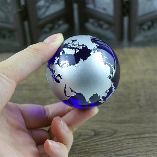 Miniatura 2 de Mármoles de cristal Globo de la Tierra Mapa del mundo Cristales de cuarzo Esfera Terrario Escritorio Adornos Náutica Decoración del Hogar... (Plata)